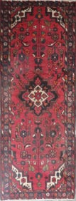 One Of The Kind Hand-Knotted Persian Wool Rug _ Luxurious Vintage Design, 9'1" x 3'4", Artisan