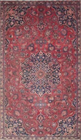 One Of The Kind Hand-Knotted Persian Wool Rug _ Luxurious Vintage Design, 8'9" x 5'1", Artisan