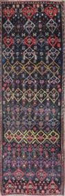 One Of The Kind Hand-Knotted Persian Wool Rug _ Luxurious Vintage Design, 8'8" x 4'4", Artisan