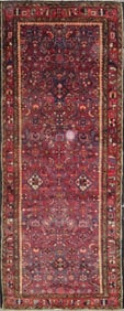 One Of The Kind Hand-Knotted Persian Wool Rug _ Luxurious Vintage Design, 8'8" x 3'6", Artisan