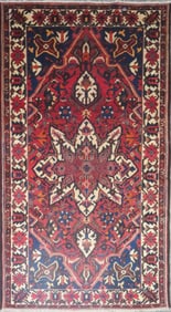 One Of The Kind Hand-Knotted Persian Wool Rug _ Luxurious Vintage Design, 8'7" x 5'5", Artisan