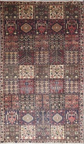 One Of The Kind Hand-Knotted Persian Wool Rug _ Luxurious Vintage Design, 8'7" x 5'2", Artisan