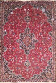 One Of The Kind Hand-Knotted Persian Wool Rug _ Luxurious Vintage Design, 8'5" x 5'9", Artisan