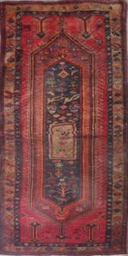 One Of The Kind Hand-Knotted Persian Wool Rug _ Luxurious Vintage Design, 8'6" x 4'2", Artisan