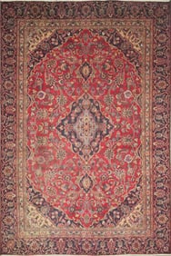 One Of The Kind Hand-Knotted Persian Wool Rug _ Luxurious Vintage Design, 8'5" x 5'8", Artisan