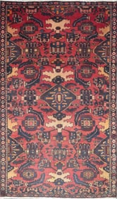 One Of The Kind Hand-Knotted Persian Wool Rug _ Luxurious Vintage Design, 8'5" x 5'1", Artisan