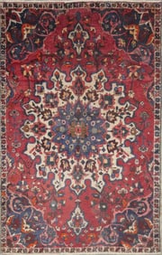 One Of The Kind Hand-Knotted Persian Wool Rug _ Luxurious Vintage Design, 8'4" x 5'3", Artisan