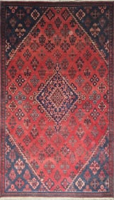 One Of The Kind Hand-Knotted Persian Wool Rug _ Luxurious Vintage Design, 8'4" x 4'9", Artisan