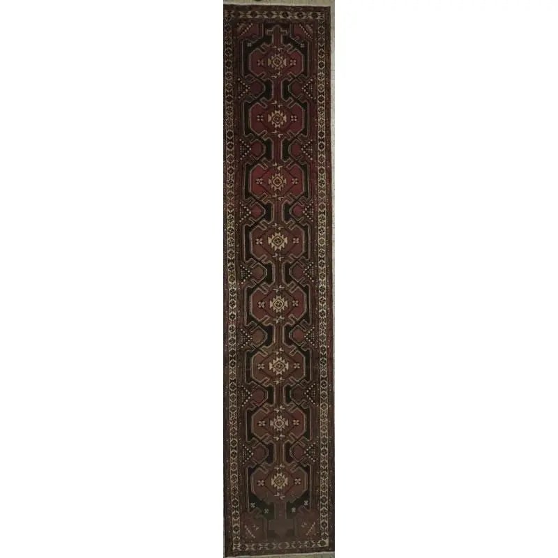 One Of The Kind Hand-Knotted Persian Wool Rug _ Luxurious Vintage Design, 8'4" x 2'6", Artisan: Hand-Knotted Persian Wool Rug _ Luxurious Vintage Design, 8'4" x 2'6", Artisan Crafted, Authentic hand-knotted traditional antique vintage Persian rugs, in excellent vintage condition with over 60 yea