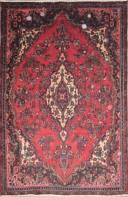 One Of The Kind Hand-Knotted Persian Wool Rug _ Luxurious Vintage Design, 8'3" x 5'5", Artisan