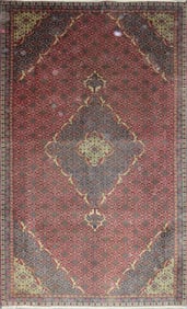 One Of The Kind Hand-Knotted Persian Wool Rug _ Luxurious Vintage Design, 8'3" x 5'0", Artisan