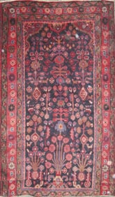 One Of The Kind Hand-Knotted Persian Wool Rug _ Luxurious Vintage Design, 8'3" x 4'7", Artisan