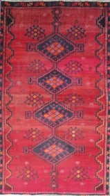 One Of The Kind Hand-Knotted Persian Wool Rug _ Luxurious Vintage Design, 8'3" x 4'6", Artisan