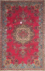 One Of The Kind Hand-Knotted Persian Wool Rug _ Luxurious Vintage Design, 8'2" x 5'2", Artisan