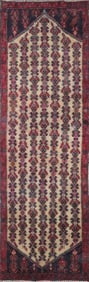 One Of The Kind Hand-Knotted Persian Wool Rug _ Luxurious Vintage Design, 8'2" x 2'5", Artisan
