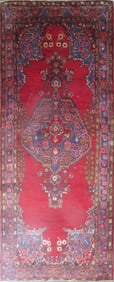 One Of The Kind Hand-Knotted Persian Wool Rug _ Luxurious Vintage Design, 8'1" x 4'6", Artisan