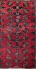 One Of The Kind Hand-Knotted Persian Wool Rug _ Luxurious Vintage Design, 8'1" x 4'1", Artisan