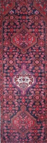 One Of The Kind Hand-Knotted Persian Wool Rug _ Luxurious Vintage Design, 8'1" x 2'6", Artisan