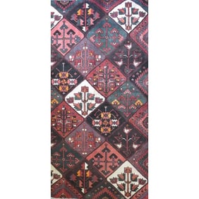 One Of The Kind Hand-Knotted Persian Wool Rug _ Luxurious Vintage Design, 8'0" x 4'6", Artisan