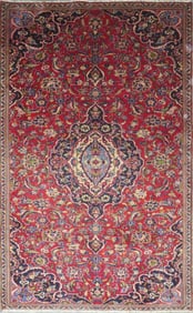 One Of The Kind Hand-Knotted Persian Wool Rug _ Luxurious Vintage Design, 7'9" x 4'9", Artisan