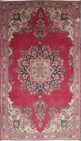 One Of The Kind Hand-Knotted Persian Wool Rug _ Luxurious Vintage Design, 7'9" x 4'5", Artisan