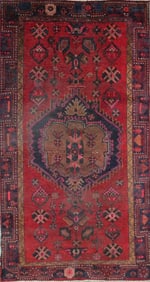One Of The Kind Hand-Knotted Persian Wool Rug _ Luxurious Vintage Design, 7'8" x 4'0", Artisan