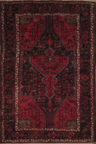 One Of The Kind Hand-Knotted Persian Wool Rug _ Luxurious Vintage Design, 7'7" x 4'8", Artisan
