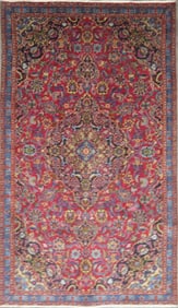 One Of The Kind Hand-Knotted Persian Wool Rug _ Luxurious Vintage Design, 7'7" x 4'5", Artisan