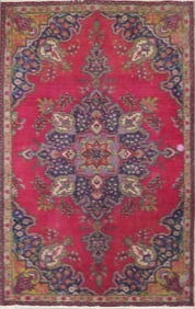One Of The Kind Hand-Knotted Persian Wool Rug _ Luxurious Vintage Design, 7'5" x 4'8", Artisan