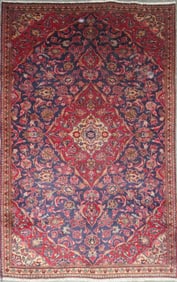 One Of The Kind Hand-Knotted Persian Wool Rug _ Luxurious Vintage Design, 7'5" x 4'7", Artisan