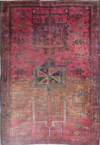 One Of The Kind Hand-Knotted Persian Wool Rug _ Luxurious Vintage Design, 7'4" x 5'1", Artisan