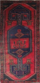 One Of The Kind Hand-Knotted Persian Wool Rug _ Luxurious Vintage Design, 7'2' x 3'4", Artisan