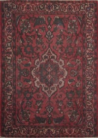 One Of The Kind Hand-Knotted Persian Wool Rug _ Luxurious Vintage Design, 6'7" x 4'7", Artisan
