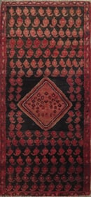 One Of The Kind Hand-Knotted Persian Wool Rug _ Luxurious Vintage Design, 6'7" x 2'10", Artisan
