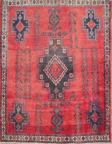 One Of The Kind Hand-Knotted Persian Wool Rug _ Luxurious Vintage Design, 6'6" x 5'1", Artisan