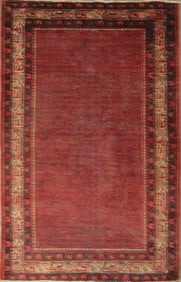 One Of The Kind Hand-Knotted Persian Wool Rug _ Luxurious Vintage Design, 6'6" x 4'3", Artisan
