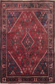 One Of The Kind Hand-Knotted Persian Wool Rug _ Luxurious Vintage Design, 6'6" x 4'5", Artisan