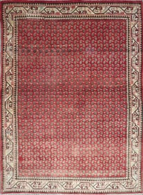 One Of The Kind Hand-Knotted Persian Wool Rug _ Luxurious Vintage Design, 6'4" x 4'9", Artisan