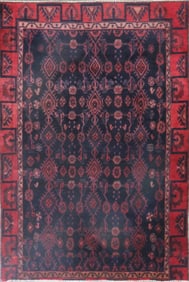 One Of The Kind Hand-Knotted Persian Wool Rug _ Luxurious Vintage Design, 6'3" x 4'3", Artisan