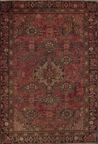 One Of The Kind Hand-Knotted Persian Wool Rug _ Luxurious Vintage Design, 6'2" x 4'0", Artisan