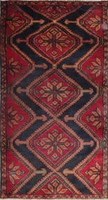 One Of The Kind Hand-Knotted Persian Wool Rug _ Luxurious Vintage Design, 6'2" x 3'2", Artisan