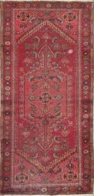 One Of The Kind Hand-Knotted Persian Wool Rug _ Luxurious Vintage Design, 6'2" x 2'10", Artisan