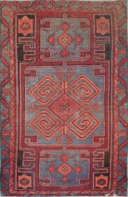 One Of The Kind Hand-Knotted Persian Wool Rug _ Luxurious Vintage Design, 6'1" x 4'0", Artisan