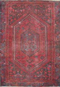 One Of The Kind Hand-Knotted Persian Wool Rug _ Luxurious Vintage Design, 6'1" x 3'9", Artisan