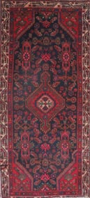 One Of The Kind Hand-Knotted Persian Wool Rug _ Luxurious Vintage Design, 6'1" x 2'10", Artisan