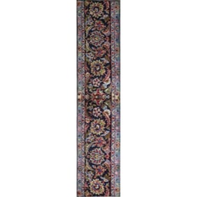 One Of The Kind Hand-Knotted Persian Wool Rug _ Luxurious Vintage Design, 6'0" x 1'0", Artisan