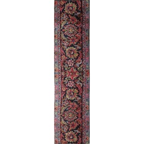 One Of The Kind Hand-Knotted Persian Wool Rug _ Luxurious Vintage Design, 6'0" x 1'0", Artisan