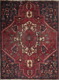 One Of The Kind Hand-Knotted Persian Wool Rug _ Luxurious Vintage Design, 5'9" x 4'4", Artisan