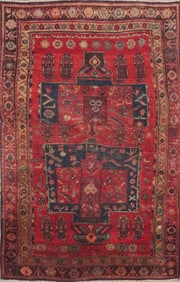 One Of The Kind Hand-Knotted Persian Wool Rug _ Luxurious Vintage Design, 5'9" x 3'7", Artisan