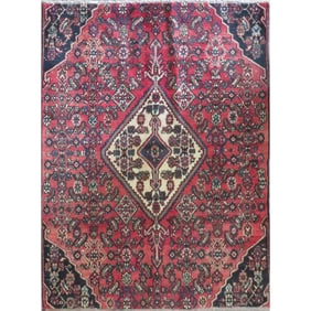 One Of The Kind Hand-Knotted Persian Wool Rug _ Luxurious Vintage Design, 5'8" x 4'3", Artisan